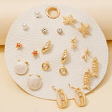 10 Pair Assorted Sea Life Stud Earrings Set