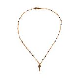 Rainbow Beaded Petite Key Necklace