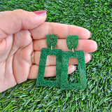 Avery Earrings - Green Glitter // Jewelry, Game Day