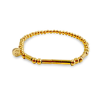 Morse Code Gold Waterproof Beaded Bracelet | LOVE