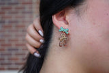 Bow Gingerbread Earrings - Green Shimmer // Christmas, Holiday, Jewelry