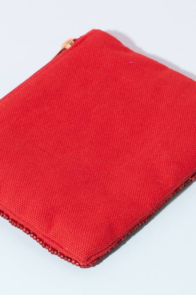 Christmas Noel Beaded Coin Purse