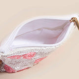 Pink Pearl Bead Ribbon Bow Mixed Beaded Coin Purse