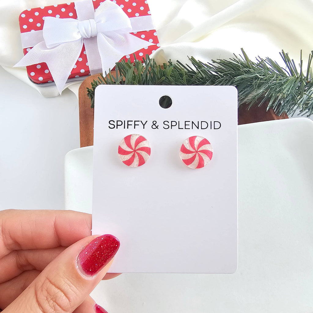 Peppermint Studs // Christmas, Holiday, Jewelry, Earrings
