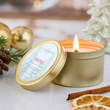 Christmas Candle In Gold Tin 5oz. Ctn.6
