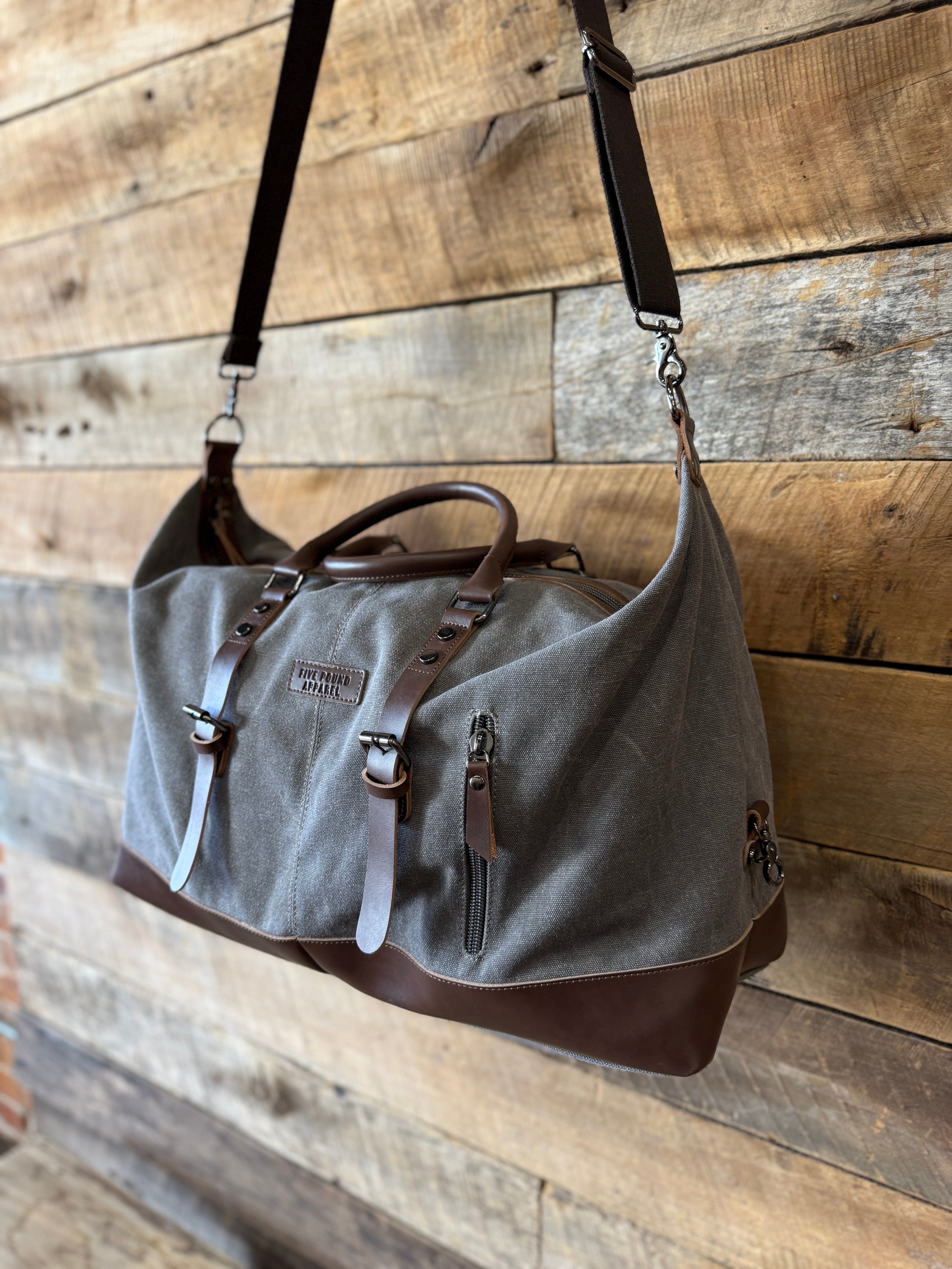 Canvas Leather Weekender Duffle Bag | Travel, Gym & Carry-On Bag