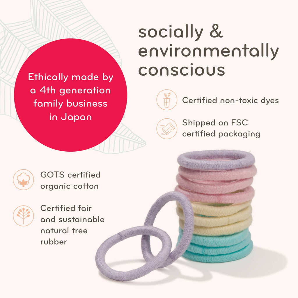 Plastic-free Round Hair Ties - Mini 12-pack - Black