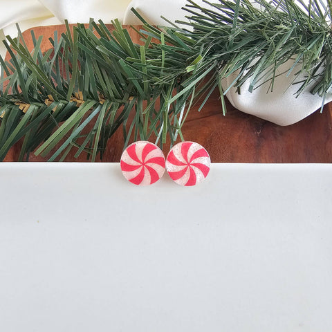 Peppermint Studs // Christmas, Holiday, Jewelry, Earrings