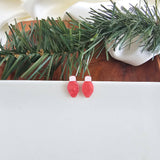 Christmas Light Studs - Red Shimmer // Christmas, Holiday, Jewelry, Earrings