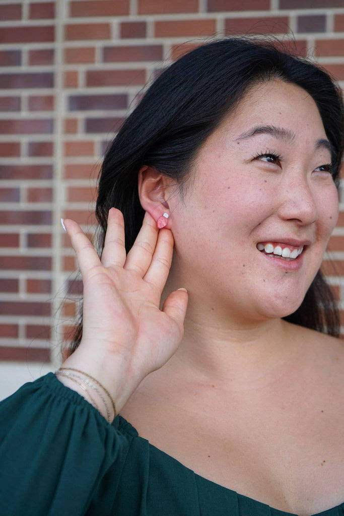 Christmas Light Studs - Red Shimmer // Christmas, Holiday, Jewelry, Earrings