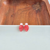 Christmas Light Studs - Red Shimmer // Christmas, Holiday, Jewelry, Earrings