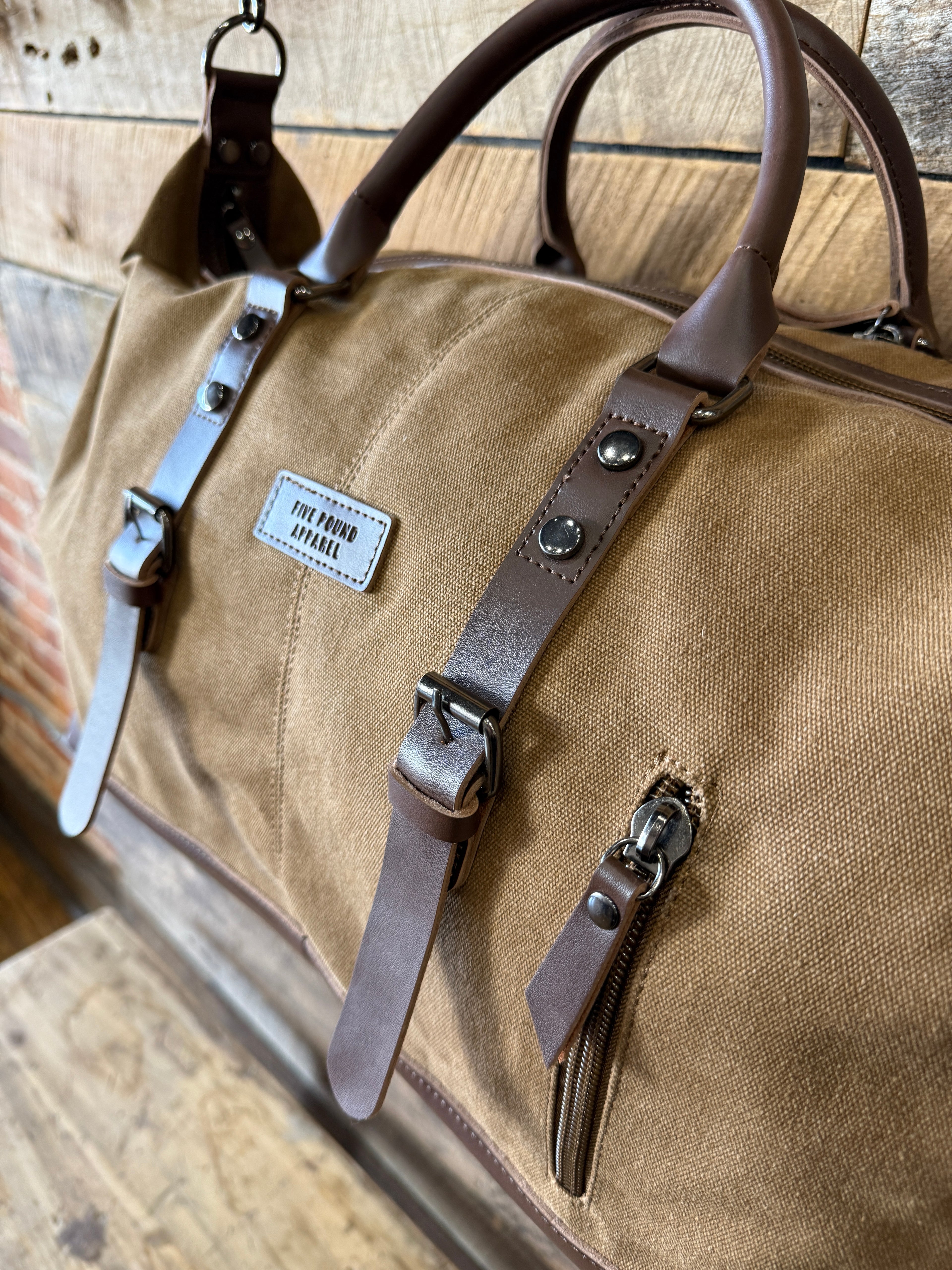 Canvas Leather Weekender Duffle Bag | Travel, Gym & Carry-On Bag