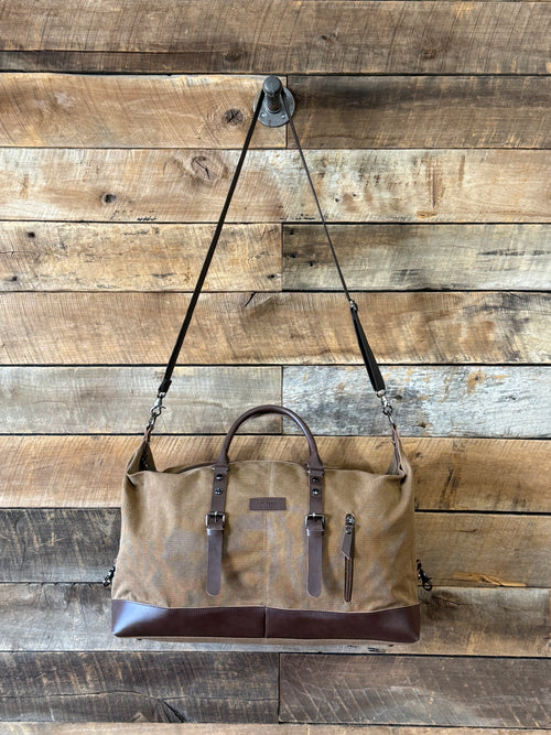 Canvas Leather Weekender Duffle Bag | Travel, Gym & Carry-On Bag