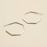 Geometric Gold Dip Hoop Earrings