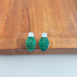 Christmas Light Studs - Green Shimmer // Christmas, Holiday, Jewelry, Earrings
