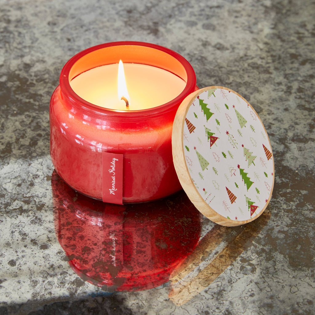 Merriest Holiday Candle In Red Jar 8.5oz.