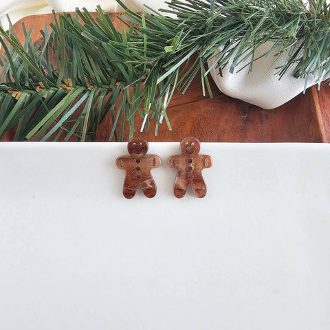 Gingerbread Studs - Brown Shimmer // Christmas, Holiday, Jewelry, Earrings