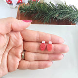 Christmas Light Studs - Red Shimmer // Christmas, Holiday, Jewelry, Earrings