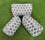 Hand Block Printed Bag Cotton Quilted Women's Zipper Pouches