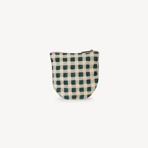 Half Moon Pouch - Evergreen Gingham
