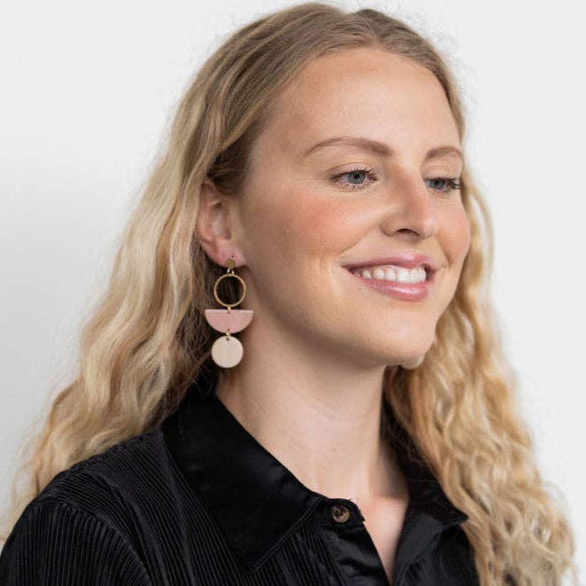 Wren Earrings - Blush & Linen