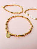 Morse Code Gold Waterproof Beaded Bracelet | LOVE