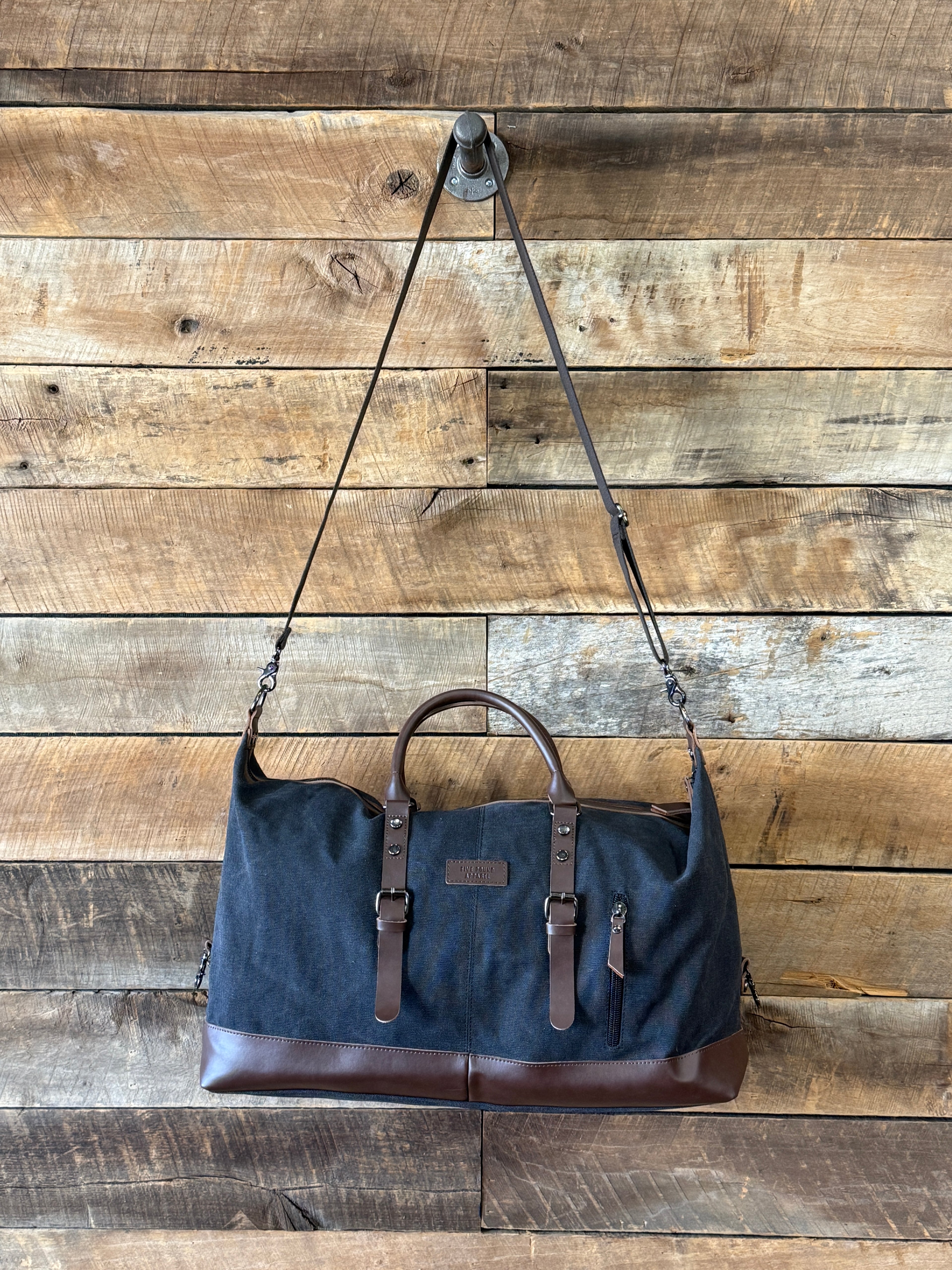Canvas Leather Weekender Duffle Bag | Travel, Gym & Carry-On Bag