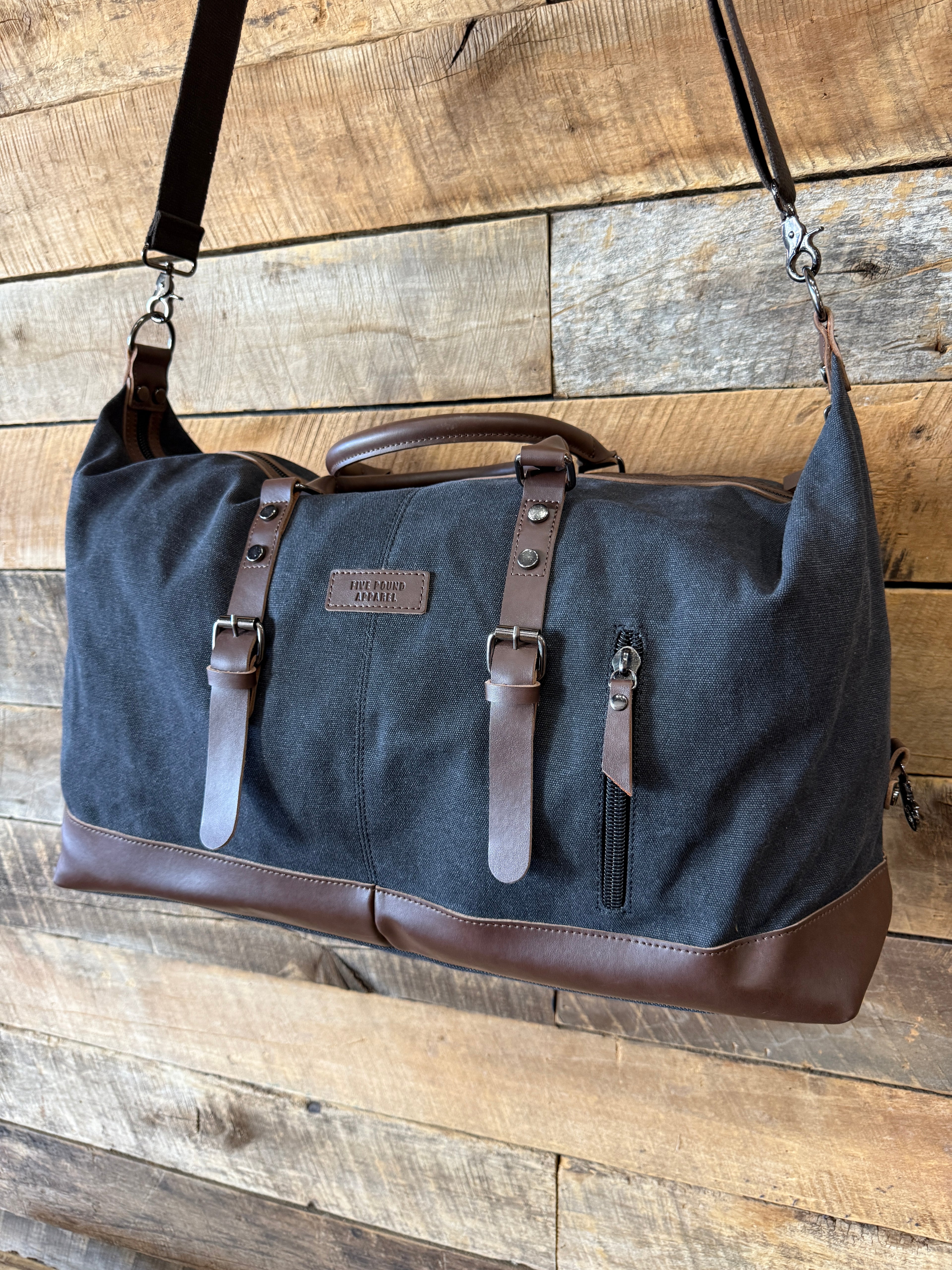 Canvas Leather Weekender Duffle Bag | Travel, Gym & Carry-On Bag