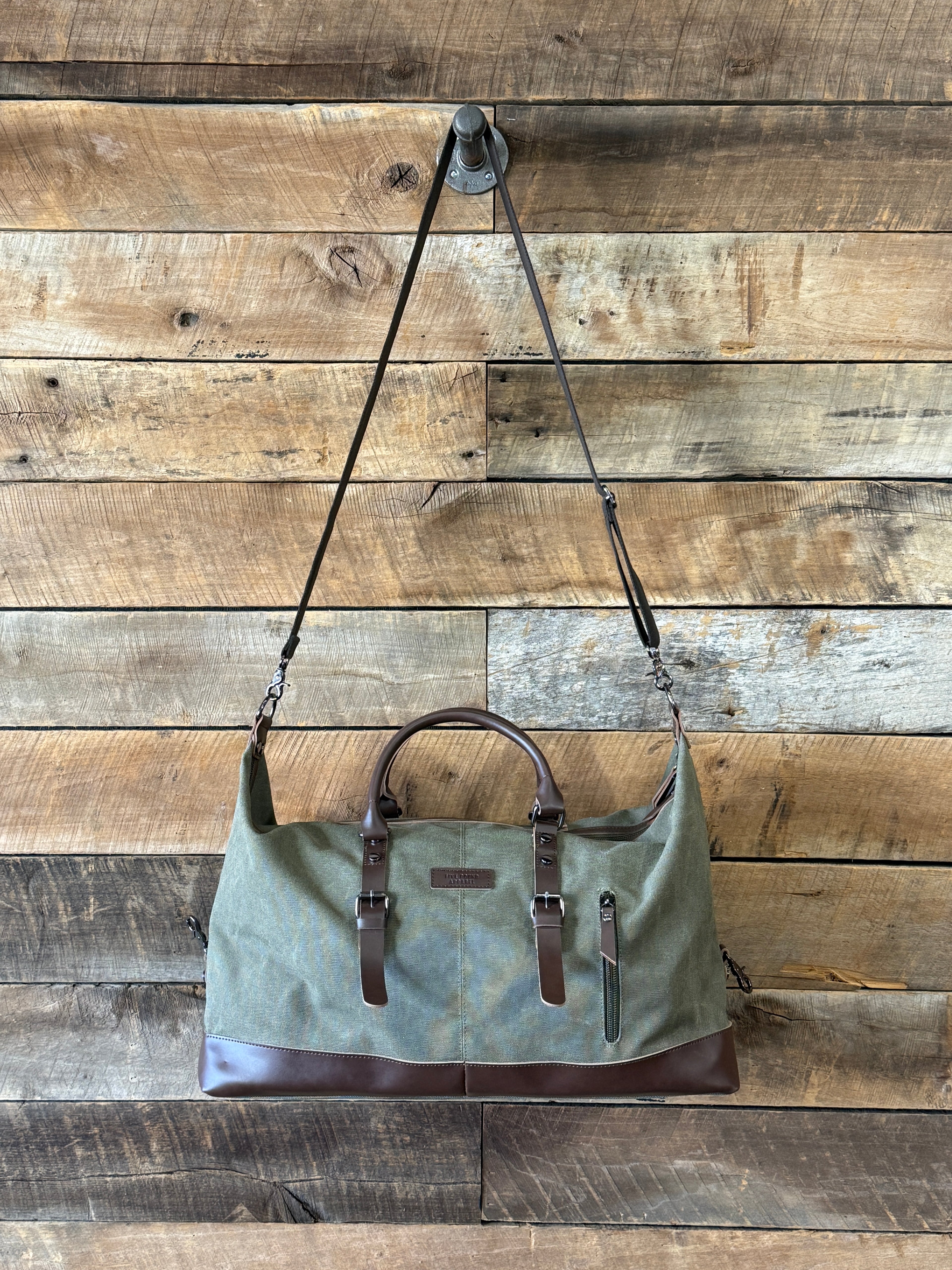 Canvas Leather Weekender Duffle Bag | Travel, Gym & Carry-On Bag