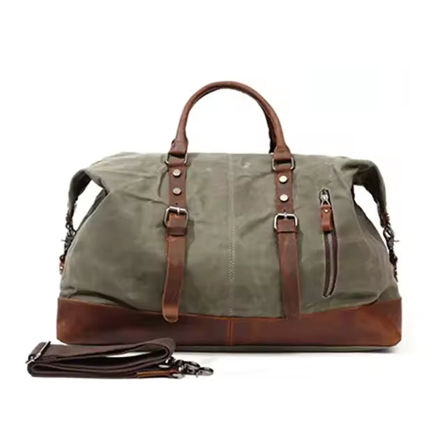 Canvas Leather Weekender Duffle Bag | Travel, Gym & Carry-On Bag