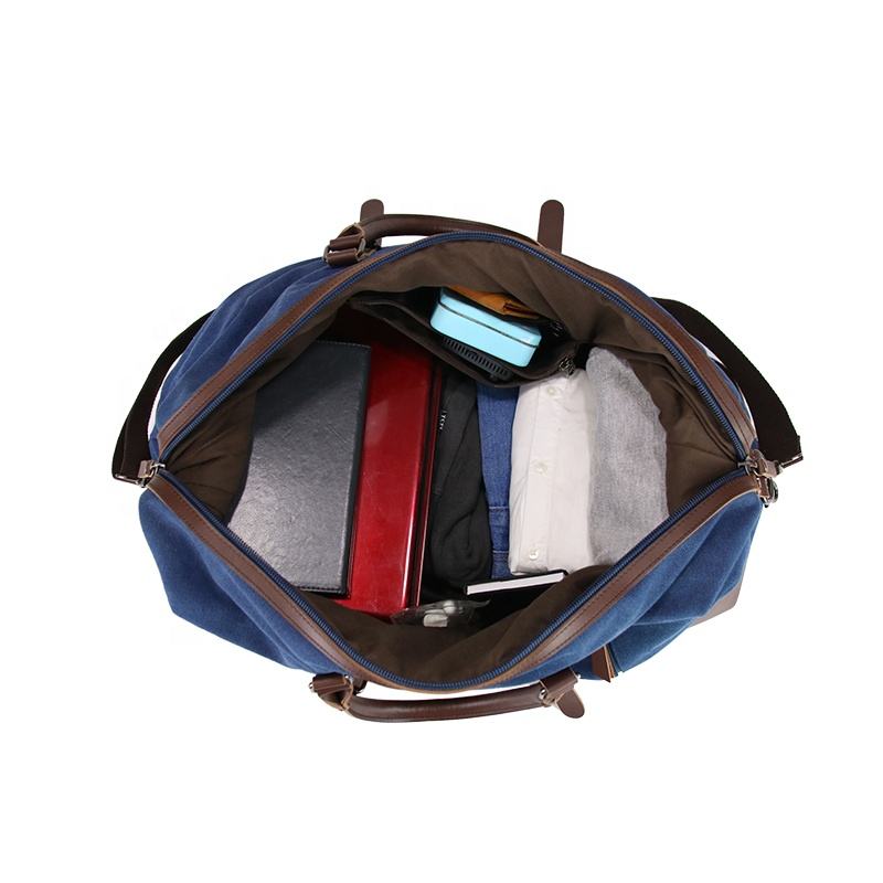 Canvas Leather Weekender Duffle Bag | Travel, Gym & Carry-On Bag