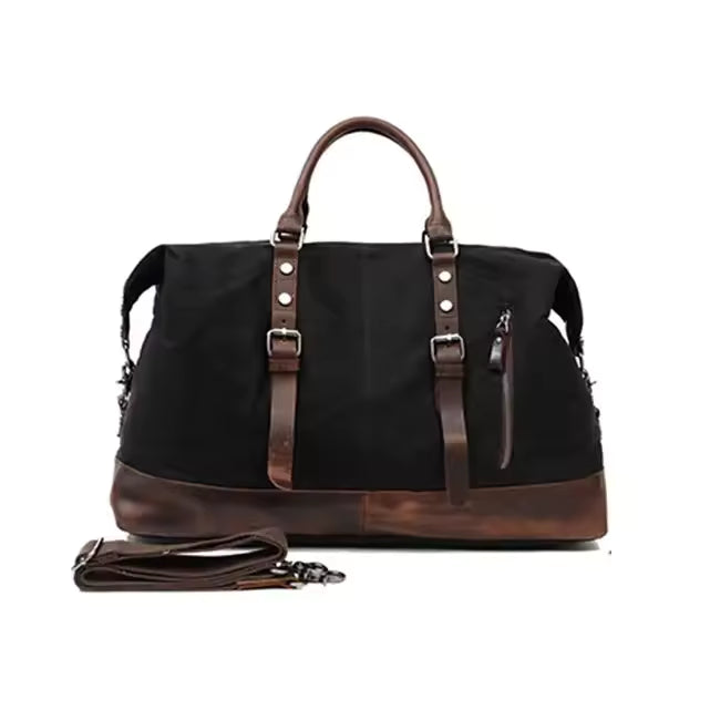 Canvas Leather Weekender Duffle Bag | Travel, Gym & Carry-On Bag