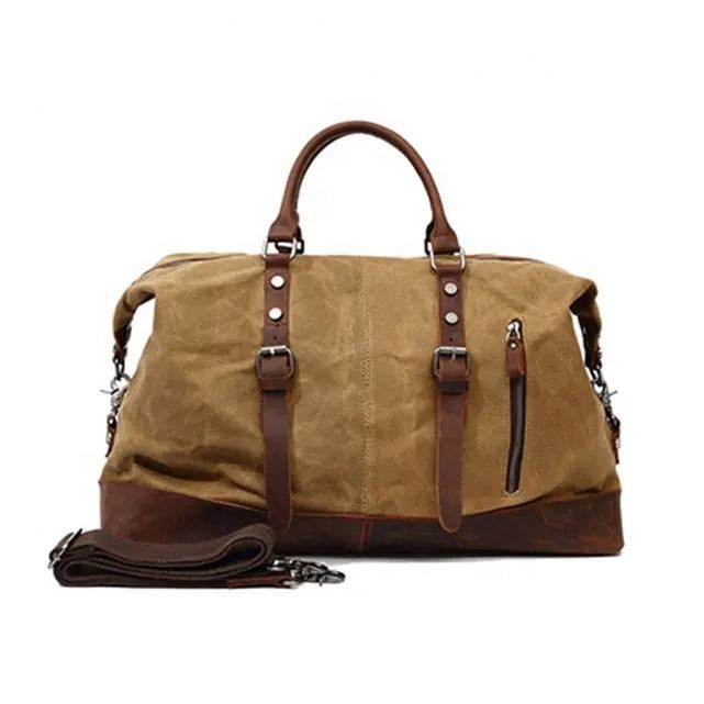 Canvas Leather Weekender Duffle Bag | Travel, Gym & Carry-On Bag