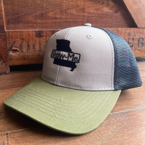 Platte Hat - Grey/Green/Blue