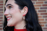 Bow Gingerbread Earrings - Red Shimmer // Christmas, Holiday, Jewelry
