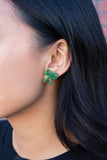Bow Studs - Green Glitter // Jewelry, Earrings, Game Day, Christmas