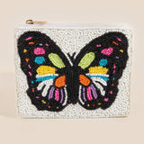 Seed Beaded Butterfly Coin Purse