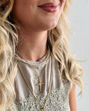 Vera Pear Crystal Cross Necklace