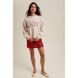 'JOY' SEQUIN CANDY CANE SWEATER / WL25-11114