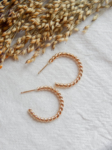 Twist Hoop Earrings | 14k Gold Fill & Sterling Silver