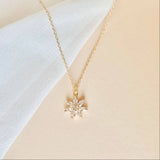 CRYSTAL FLOWER NECKLACE | gold | diamond flower necklace
