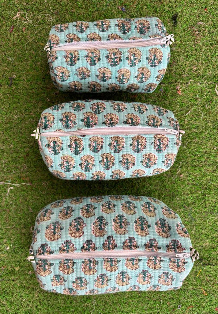 Cotton Bag Women's Handbag Block Printed Quilted Bag Pouches