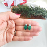 Christmas Light Studs - Green Shimmer // Christmas, Holiday, Jewelry, Earrings