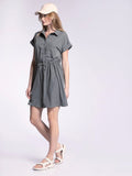 Billy Dress - Pewter Green