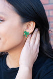 Bow Studs - Green Glitter // Jewelry, Earrings, Game Day, Christmas