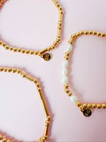 Morse Code Gold Waterproof Beaded Bracelet | BRAVE