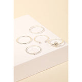 Assorted Metallic Band Rings Set