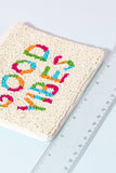 Colorful Good Vibes Beaded Coin Purse