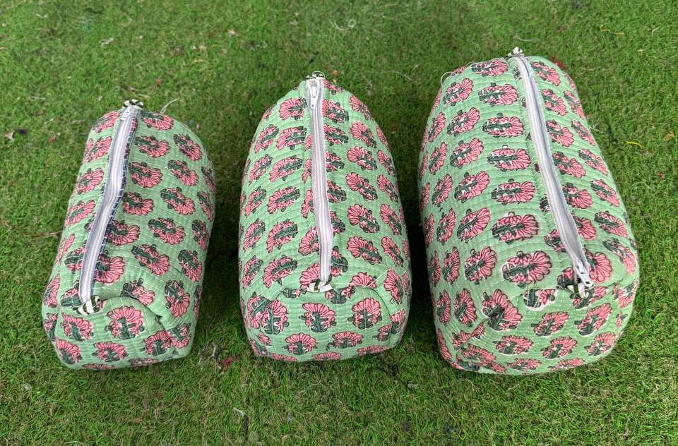 Small Floral Printed Cotton Bag Cosmetic Bag Handbag Pouches