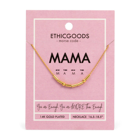 CLASSIC GOLD Morse Code Beaded Necklace | MAMA